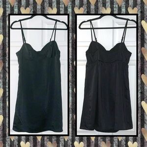 WILD FABLE Little black dress. Black satin spaghetti straps dress. NWOT SMALL